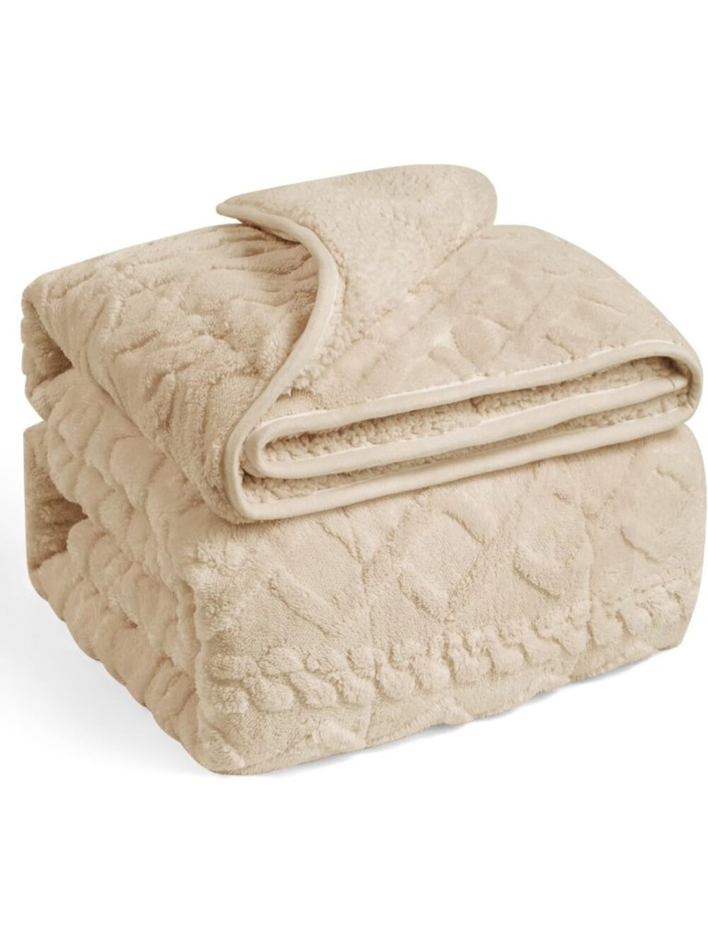 Queen Size 15 lbs Weighted Blanket for Adults - Cozy Sleep Aid 60” x 80” Khaki